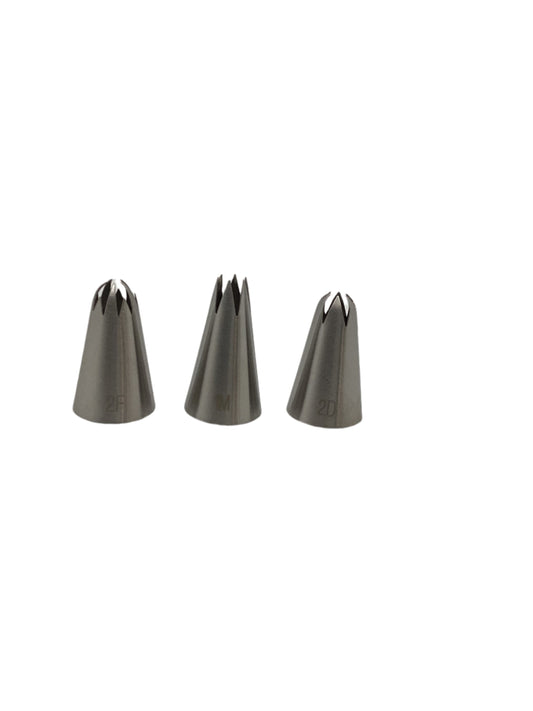 3 pc Stainless Steel Tips 1M, 2D, 2F